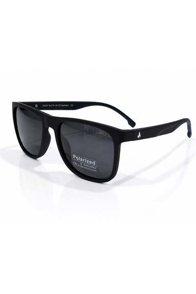 Fumes Raven Polarized Square Sunglasses for Men & Women | Matte Black Frame w...