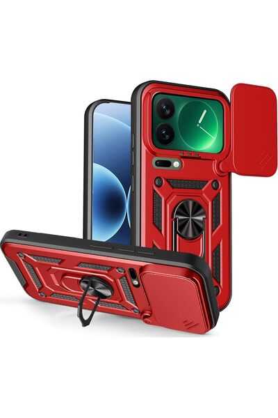 Rivor Xiaomi Mi 17 Pro Max Uyumlu Kılıf Kamera Korumalı Sürgülü Yüzüklü Darbe...