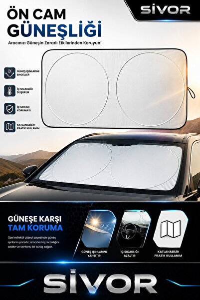 SİVOR Ford Puma Uyumlu Uyumlu Katlanabilir Araç Ön Cam Güneşliği