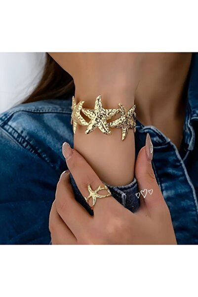KİRAZ ÇİÇEĞİ JEWELRY ÐENİZ YILDIZI BİLEKLİK&YÜZÜK SETİ