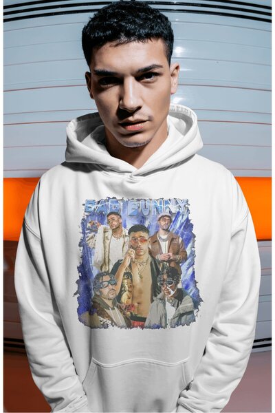 SEVBANO Bad Bunny Rapper Singer Back Printed Unisex Oversize Premium Hoodie