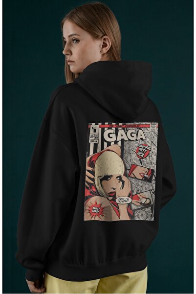 SEVBANO Lady Gaga Singer Back Printed Unisex Oversize Combed Cotton Hoodie