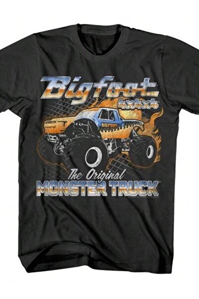 799 تي شيرت رجالي من Bigfoot Flaming Monster Truck