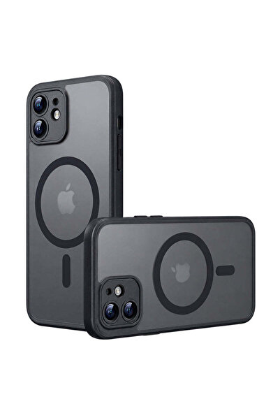 Techsuit Husă pentru iPhone 12, PureFrost MagSafe, negru mat - negru mat