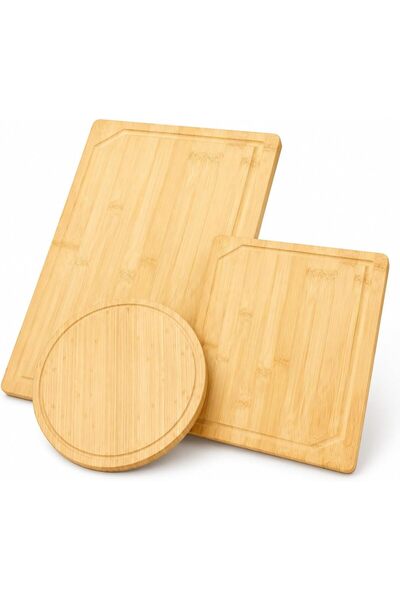 Blackstone Bamboo Cutting Board Set of 3, Wooden Chopping Boards with Juice G...
