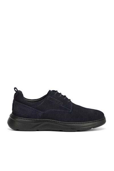 Tergan Lacivert Hakiki Deri Erkek Sneaker - E26I1AY57745-D44