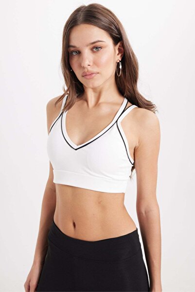 Tudors Women's Slim Fit Cross-Tie Strap V-Neck White Crop Top