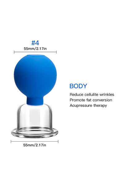 Choice1 Diameter 55mm blue 2 Vacuum Cupping Glasses Massager Body Cup Facial ...