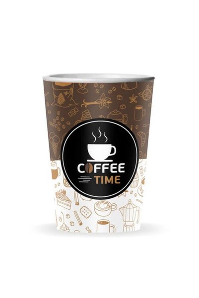 OEM ΠΟΤΗΡΙ ΧΑΡΤΙΝΟ COFFEE TIME (SINGLE WALL) (8οz) - (50τεμ.)