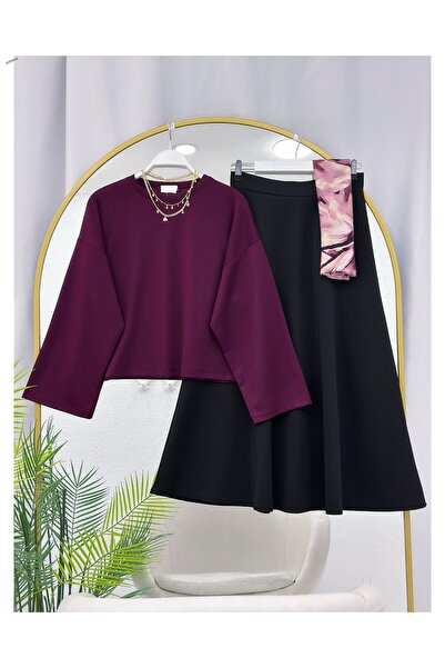 YEDİLALE OY.ŞO BLUZ PUFF SCUBA FLARE SUKNJA DVOJNI SET [samo bluza i suknja s...