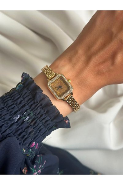 MERW Silvia Model Gold Yellow Metal Cord Women Wrist Watch