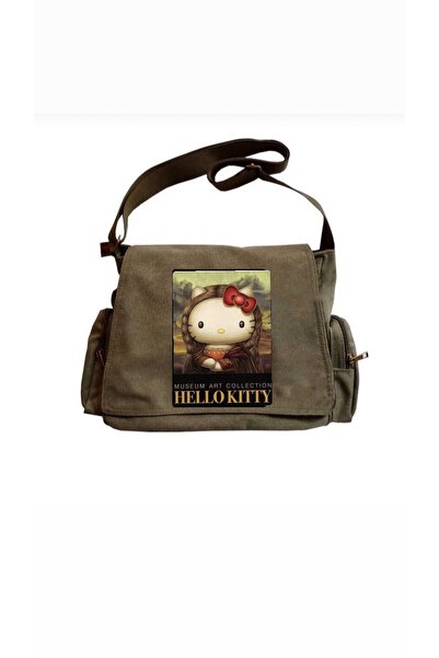DENOKMODA Cat Messenger Bag Adjustable Belt and Zippered Pockets