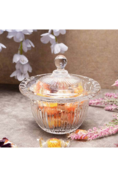 dealshopromania Cutie de bomboane Glamour din sticlă de cristal cu capac, 12 ...
