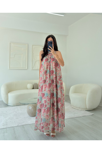 LUUNA STORE RENKLİ ÇİÇEKLİ ELBİSE