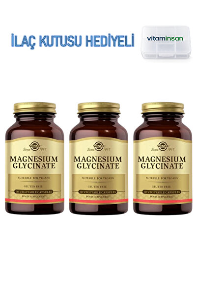 Solgar Magnesium Glycinate 3 Adet 60 Kapsül Ilaç Kutusu Hediyeli