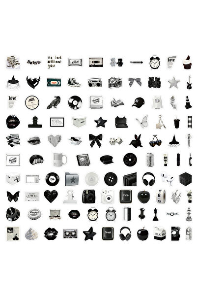 Choice 103PCS 103Pcs Black And White Aesthetic Stickers For Room Decor & Scra...