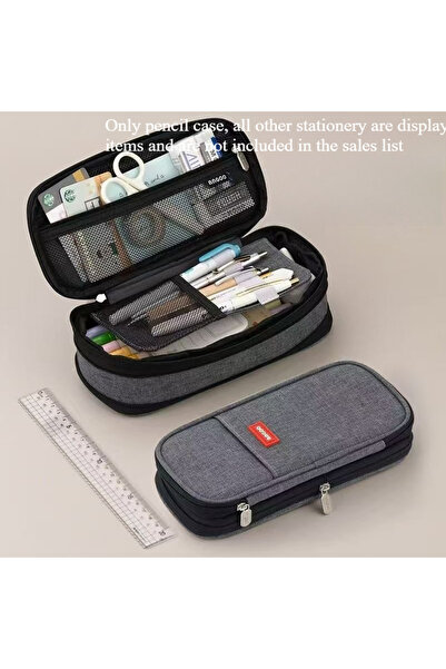 Choice1 Gray Multifunctional Pencil Case-Dirt-Resistant Zipper Storage Bag wi...