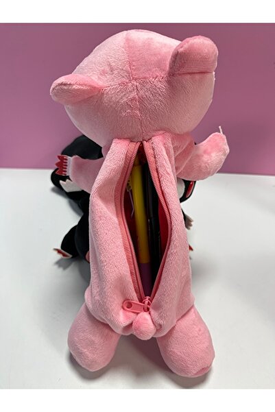 Choice1 pink pencil case Cute Bear Plush Pencil Case Large Capacity Soft Fluf...
