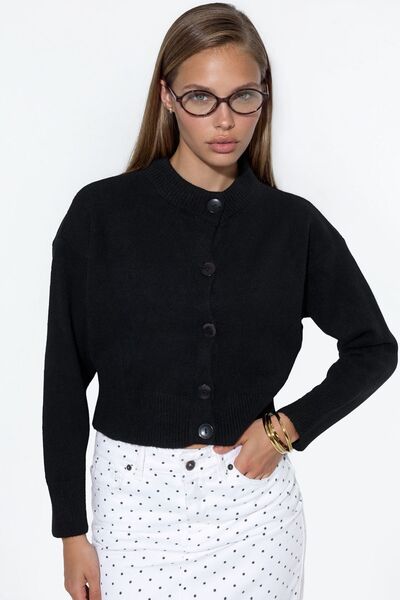 Hiccup VIORNA Cardigan Scurt Tricotat, Cu Nasturi