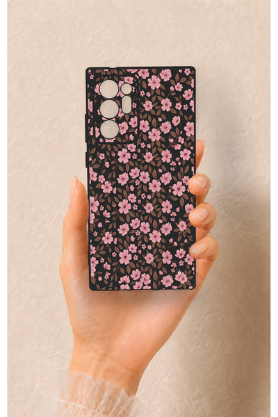 Vip Case Samsung Note 20 Ultra Uyumlu Mini Pembe Çiçek Desenli Silikon Kılıf