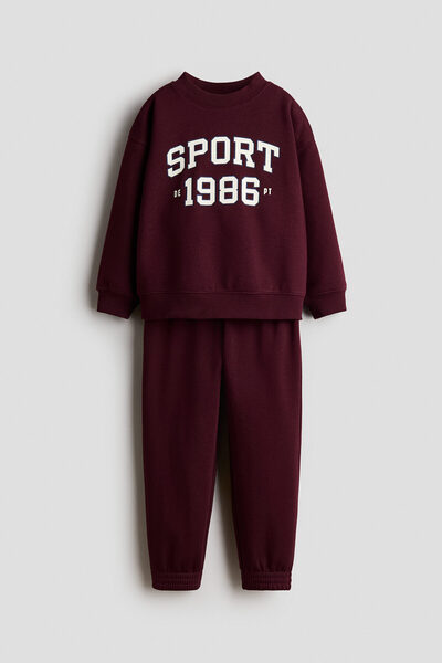 H&M 2 Parçalı Baskılı Sweatshirt Set