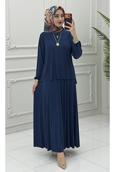 Generic Brand Eflin Skirt Suit Navy Blue