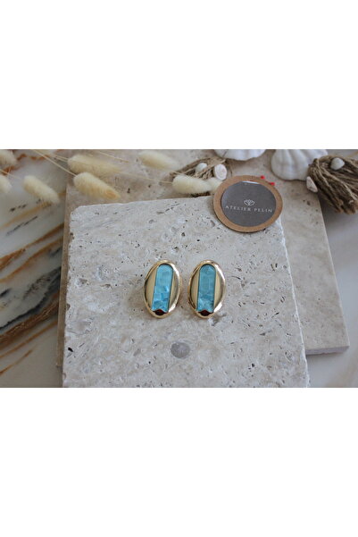 Atelier Pelin Oval Earrings / Blue