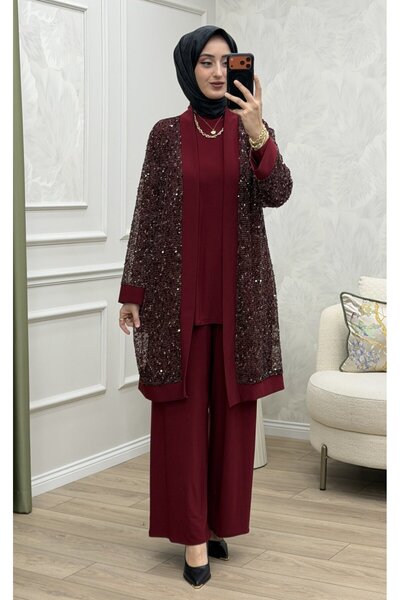 Generic Brand Sapphire 3-Piece Set Claret Red