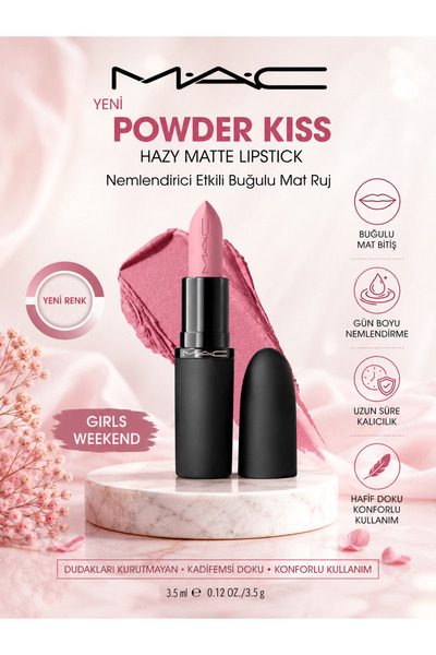 M.A.C Powder Kiss Gi̇rls Weekend Instant, All-Day, and Long-Lasting Moisturiz...