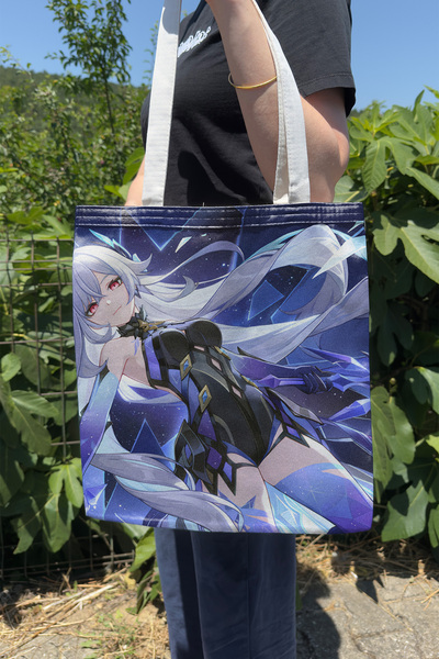ZipZap Skirk Genshin Impact V3 Double-Sided Canvas Print Tote Bag Anime Bag