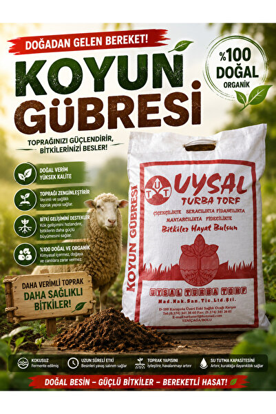 UYSAL 20 Lt. Organik Koyun Gübresi, Çiçek, Bitki Yetiştirme Coşturmak İçin Gübre