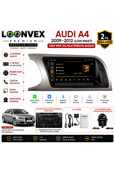 LOONVEX Audi A4 2009-2012 (Low Paket) OEM MMI 3G Multimedya Ekran