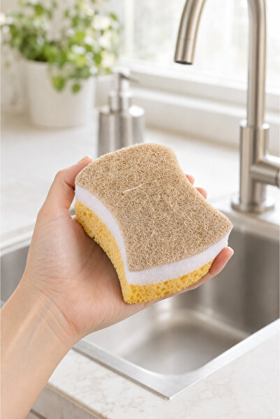 Ezupack Sisal Keçe Premium Lifli Bulaşık Süngeri – Özel Dokulu, Dayanıklı Geniş Gözenekli Mutfak Sünger Sponge Scrub it
