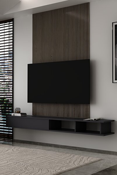 Dekortis Home Dekor 180DHDXTDAA MONO DUVARA MONTE TV SEHPASI ANTRASİT