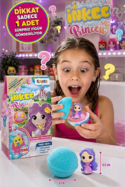 TOYFEST Prenses Temalı Sürpriz Banyo Bombası Figürlü Pamuk Şekeri Kokulu INKE...