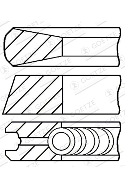 GOETZE ENGINE Set Segmenti Piston 08-283100-00 Ayats Bravo Bredamenarinibus M...