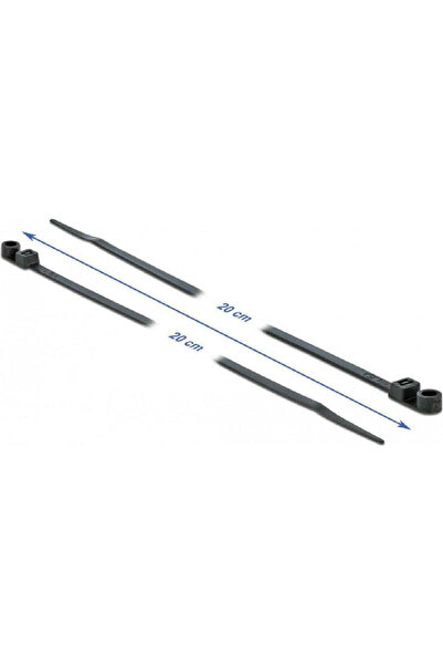 DELOCK Δεματικά καλωδίων πλαστικά 200 χιλιοστά x 4.8 χιλιοστά σε μαύρο χρώμα ...