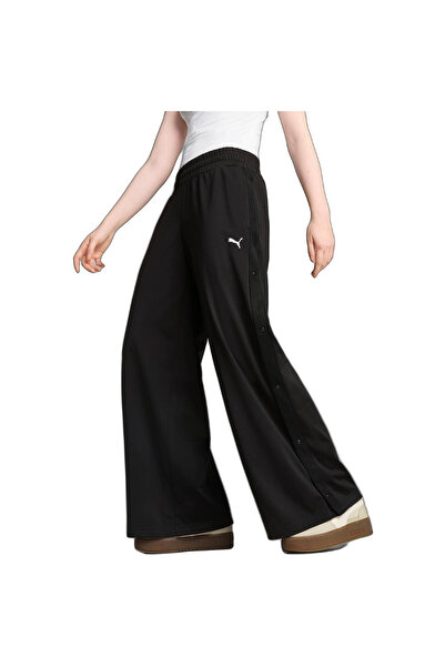 Puma Trousers Wardrobe Ess Low Rise Popper Pants, Black, Women