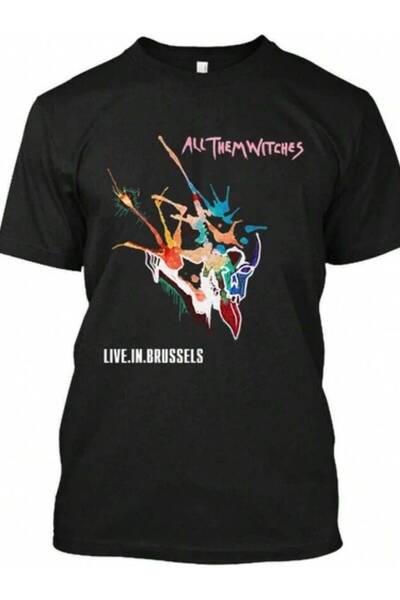 9TAY جديد! تي شيرت برسومات عتيقة من All Them Witches In Brussels، مقاسات من S...