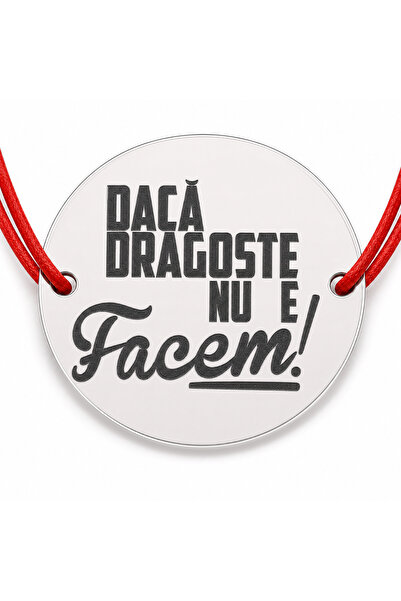 Simoshop Brățară argint 925 cu mesaj despre dragoste, șnur reglabil — cadou