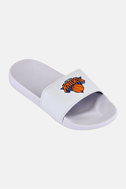 iSlide Kids Boy New York Knicks Primary Logo Slip On Slides, White