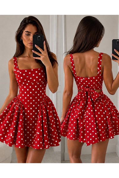prettybrand Women's babydoll dress with polka dots