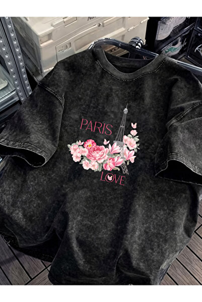HOFFNUNG Unisex Oversize Vintage Washed Street Style Μόδα του δρόμου Βαμβακερ...