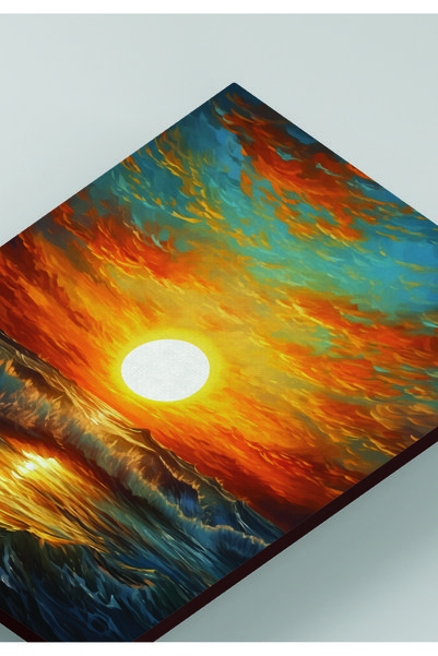 VECTORART Sunset | Decorative Wall Frame | Premium Sticker & Lamination on 3mm Wooden Board | Size: 60 × 40 cm