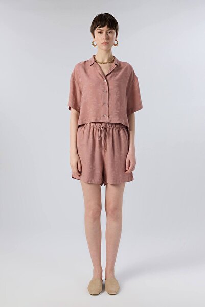 İpekçi Otantik Botanica Shade Textured Tencel Shirt Rose