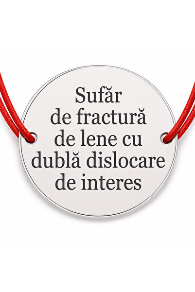Simoshop Brățară argint 925 cu bănuț mesaj amuzant despre lene, șnur reglabil...