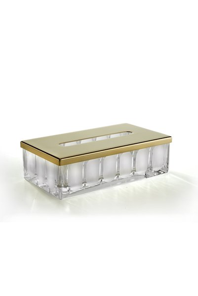 TREESSECI 3Scmontblanc Tissue Box - Frosted Glass/Gold