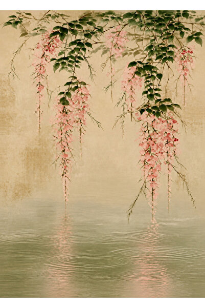 Boho wellness studio Japon Esintili Botanik Duvar Poster Seti Çerçevesiz
