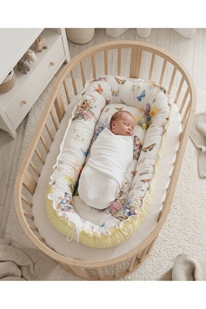 Babynest سرير أطفال بيضاوي الشكل مصنوع من القطن بنسبة 100%، مصنوع من القطن بن...