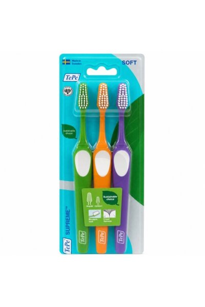 TePe Periuță de dinți Supreme, pachet de 3, moale